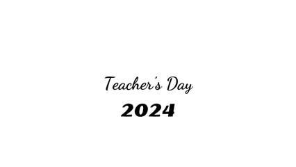 Teacher's Day wish typography with transparent background