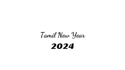 Tamil New Year wish typography with transparent background