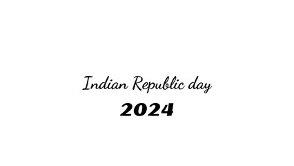 Indian Republic day wish typography with transparent background