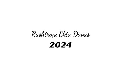 Rashtriya Ekta Diwas wish typography with transparent background
