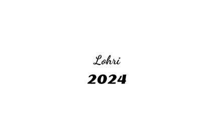Lohri wish typography with transparent background