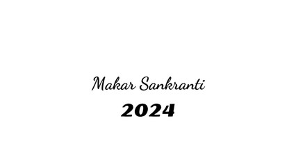 Makar Sankranti wish typography with transparent background