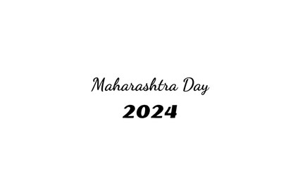 Maharashtra Day wish typography with transparent background