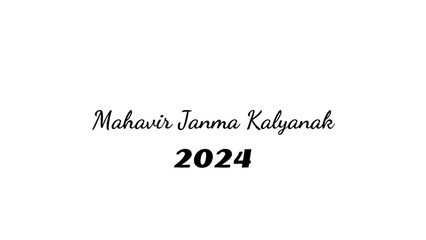 Mahavir Janma Kalyanak wish typography with transparent background