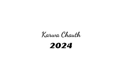 Fototapeta na wymiar Karwa Chauth wish typography with transparent background