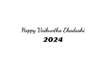 Happy Vaikuntha Ekadashi wish typography with transparent background