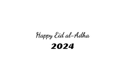 Happy Eid al-Adha wish typography with transparent background