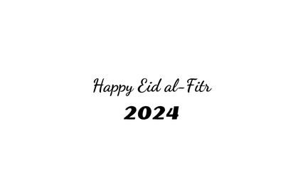 Happy Eid al-Fitr wish typography with transparent background