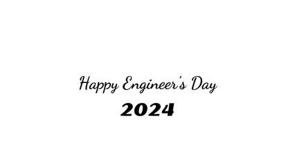 Happy Engineer's Day wish typography with transparent background
