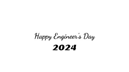 Happy Engineer's Day wish typography with transparent background