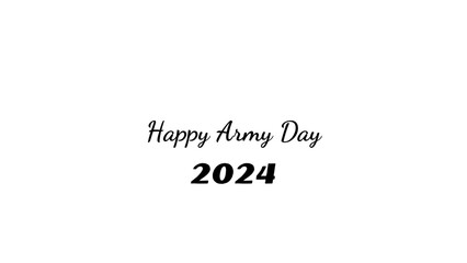 Fototapeta na wymiar Happy Army Day wish typography with transparent background