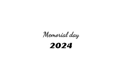 Memorial day wish typography with transparent background