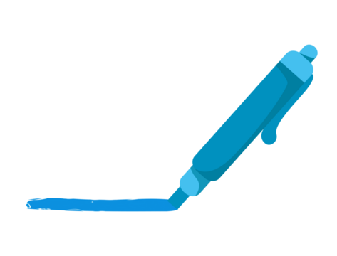 blue highlighter pen isolated 