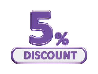 Percent discount sale 3d rendering vector illustration 