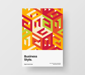 Clean placard A4 design vector illustration. Modern geometric shapes annual report layout.