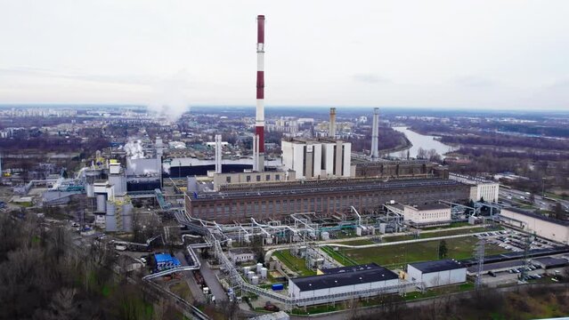 A developing industry. Safe energy, big business. Zeran power station. Drone video. High quality 4k footage