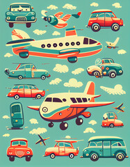 seamless pattern with planes