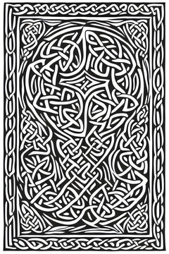 Norse mythology motif tattoo design. Generative AI © Sylvie Bird