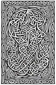 Norse mythology motif tattoo design. Generative AI