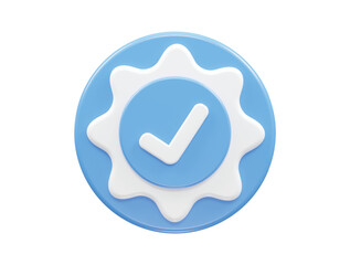 Verified icon 3d rendering vector illustration 