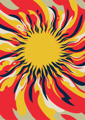 xSet of backgrounds for the sun text. Set of backgrounds for hippie text, positive art, hippie art, psychedelic art inspired by the 1970s, 1960s.
The poster is bright sunny. Solar Art Festival. 