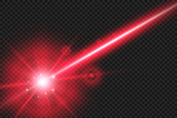 Abstract laser beam. Transparent isolated on black background. Vector illustration.
