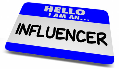 Hello I Am An Influencer Social Media Personality Celebrity Name Tag Sticker 3d Illustration