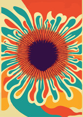 Set of backgrounds for the sun text. Set of backgrounds for hippie text, positive art, hippie art, psychedelic art inspired by the 1970s, 1960s.
The poster is bright sunny. Solar Art Festival. 