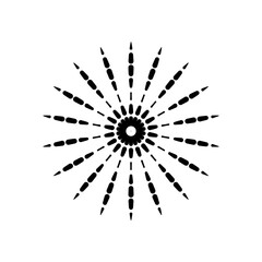 Obraz premium circular star burst tech line vector illustration 