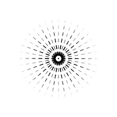 circular star burst tech line vector illustration 