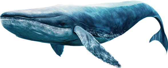 Fotobehang Big whale illustration. White isolation. © ROMAN