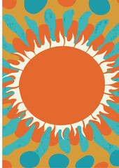 Set of backgrounds for the sun text. Set of backgrounds for hippie text, positive art, hippie art, psychedelic art inspired by the 1970s, 1960s.
The poster is bright sunny. Solar Art Festival. 