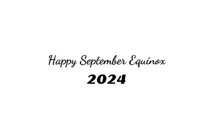 Happy September Equinox wish typography with transparent background