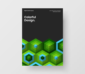 Simple geometric pattern pamphlet layout. Trendy catalog cover A4 design vector illustration.