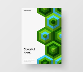 Abstract handbill vector design layout. Isolated geometric pattern annual report concept.