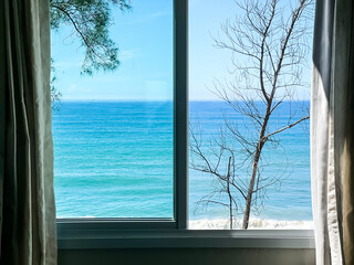 windows amazing view of the blue sea