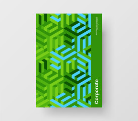 Minimalistic geometric pattern company brochure layout. Vivid book cover design vector illustration.