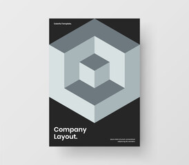 Fototapeta premium Colorful geometric shapes catalog cover template. Unique brochure design vector illustration.