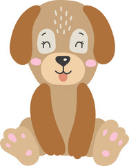 Dog animal isolted vector, Cute Animal dog, Farm Clipart, Portrait animal vector, Baby animal element