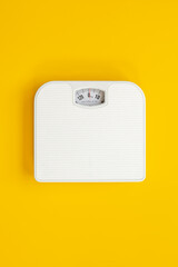 Check your body shape with white weight scales, top view