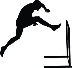attack hurdles male athlete runner black silhouette