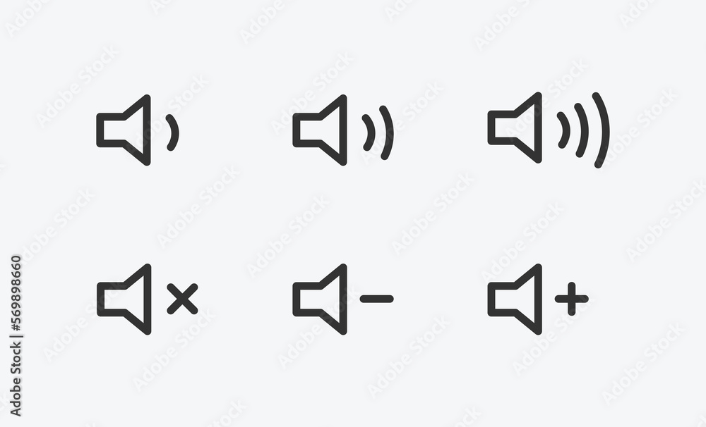 Poster set of audio icons with different signal levels in flat style. sound icon vector illustration. symbo