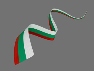 Bulgaria independence day celebration. Waving flag 3d illustration