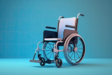 Fototapeta na wymiar wheelchair on blue, ai generated