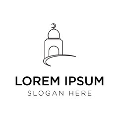 mosque logo design vector illustration isolated background