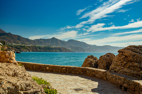 Beach in Nerja, Anadalusia, Spain