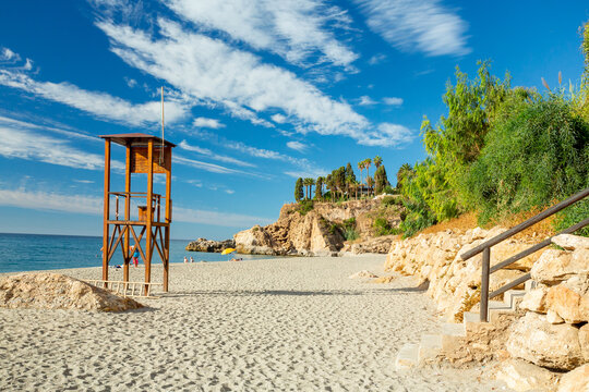 Beach in Nerja, Anadalusia, Spain