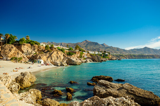Beach in Nerja, Anadalusia, Spain