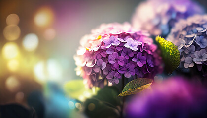 hydrangeas blooming in the garden