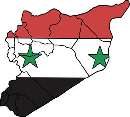 Syria map and flag vector Illustration. 